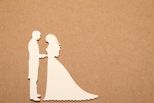 Greeting Card For The Bride And Groom Silhouettes