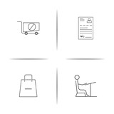 Fototapeta Pokój dzieciecy - Business simple linear icon set.Simple outline icons