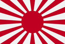 Rising Sun Flag Of Japan Vector Eps10