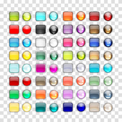 Poster - Set of glossy button icons for your design