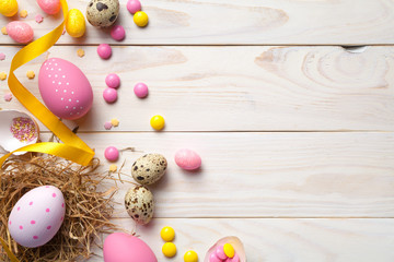 Easter Background with Easter Eggs