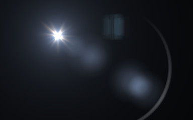Wall Mural - abstract digital lens flare in black background horizontal frame