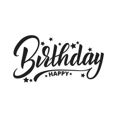 Wall Mural - Happy Birthday lettering vector design. Happy Birthday label badge design