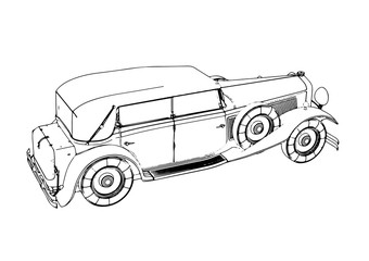 sketch of old car vector.