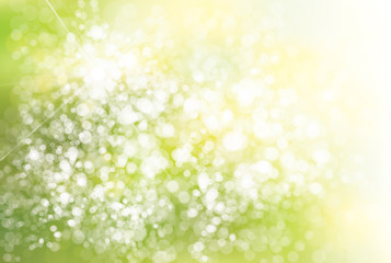 Wall Mural - vector green, spring background with lights and stars.