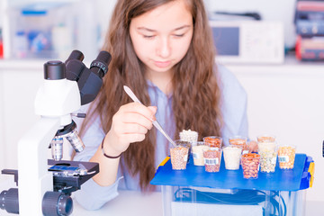 Wall Mural - A student in the class of botany