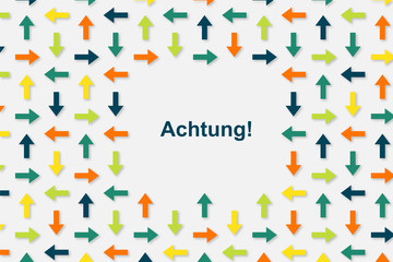 Poster - Wallpaper Pfeile - Achtung