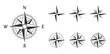 wind rose compass icons set, vector illustration