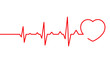 Heart pulse, Cardiogram line vector illustration, Heartbeat