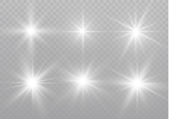 Wall Mural - star on a transparent background,light effect,vector illustration. burst with sparkles.