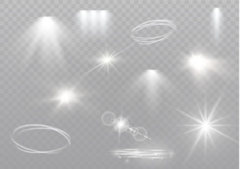 Wall Mural - star on a transparent background,light effect,vector illustration. burst with sparkles.