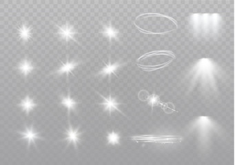 Wall Mural - star on a transparent background,light effect,vector illustration. burst with sparkles.