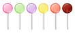 Set of glossy round colorful lollipops.