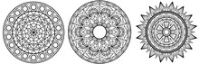Set Of Mandala Vector Mandal  Floral Mandala  Flower  Coloring  Book Page Template Template High Detail Illustration