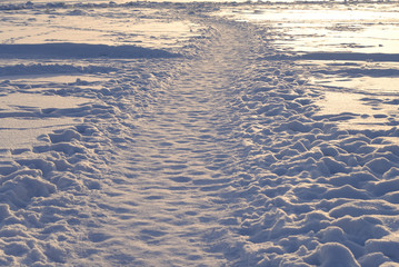 Sticker - Footpath in the snow.