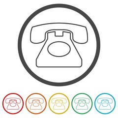 Wall Mural - Old phone icon, Phone vector icon, Old vintage telephone symbol 