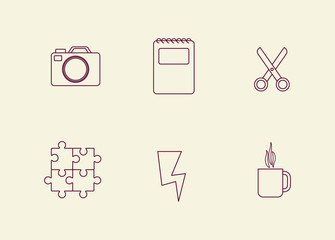 Sticker - Icon set of creative process design over white background, vector illustration