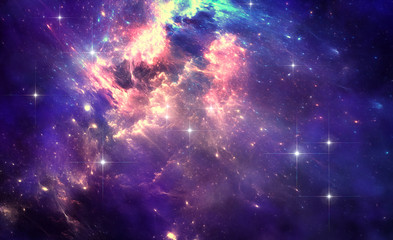 Wall Mural - deep space nebula with stars