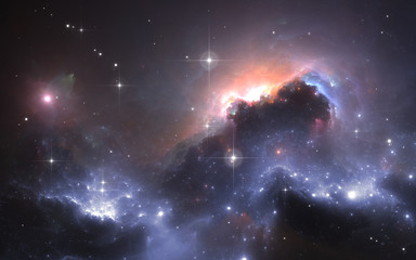 Wall Mural - deep space nebula with stars