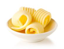Butter Curls Isolated On White Background
