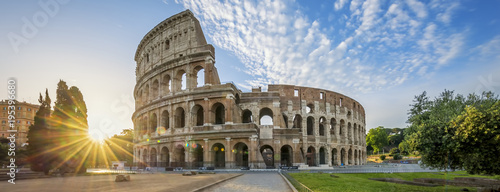 Colosseum in Rome with morning sun Wallpaper Mural