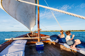 Poster - Kids sailing in dhow