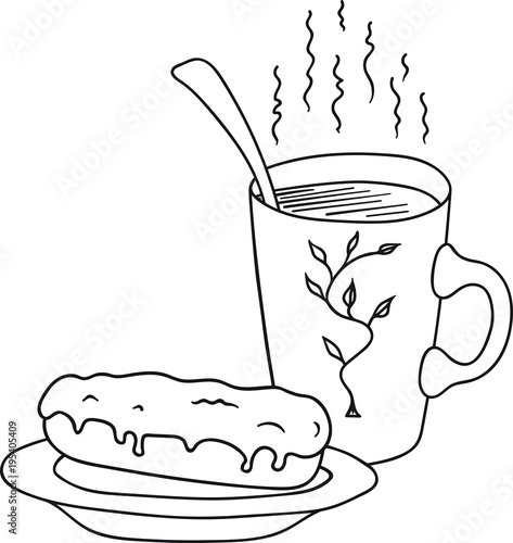 Hand Drawn Doodle Sketch Line Art Vector Illustration Of Cup Mug