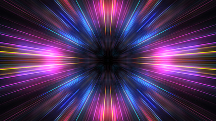 3d futuristic abstract business and technology concept, acceleration super fast motion blur of light