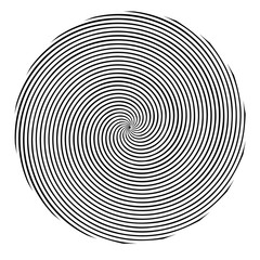 Aufkleber - Circular, radial abstract element on white. Radiating shape with distortion