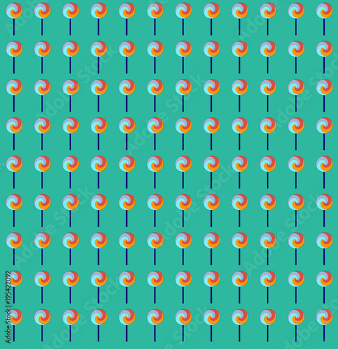 Lollipop Ilration Tiled On A Blue Green Background This Lollipop Ilration Tiled On A Blue Green Background