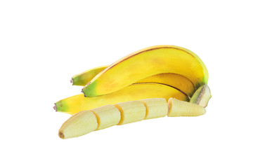 Wall Mural - Banana has been placed on a white background.