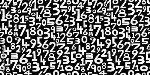 Fotografía Numbers background. Seamless pattern.Vector. 数字のパターン