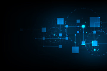 Wall Mural - vector technology in the form of electronic circuits.