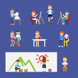 © MINIWIDE - painting people character vector flat design illustration set