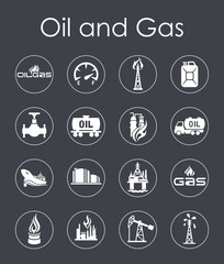 Wall Mural - set of oil and gas simple icons