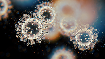 Wall Mural - 3d rendering abstract background of viruses