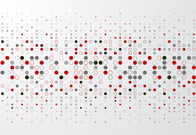 Abstract Technology Background With Red And Gray Circle Border Pattern