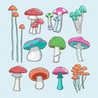 mushroom vector set
