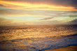 Sunset in Black Sand Beach in Tahiti French Polynesia Film Photo