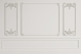Fototapeta  - Classic interior wall with mouldings.Digital illustration.3d rendering