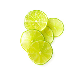 Wall Mural - slices of lemon isolated on white