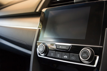 car monitor display by touch screen with air conditional and radio bottons