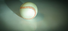 Baseball Ball With Red Stitches .isolated On A White