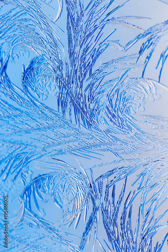 Naklejka - mata magnetyczna na lodówkę Niebieskie rysunki mrozu