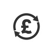 © GlopHetr - Exchange, money, pound transfer icon, vector illustration.