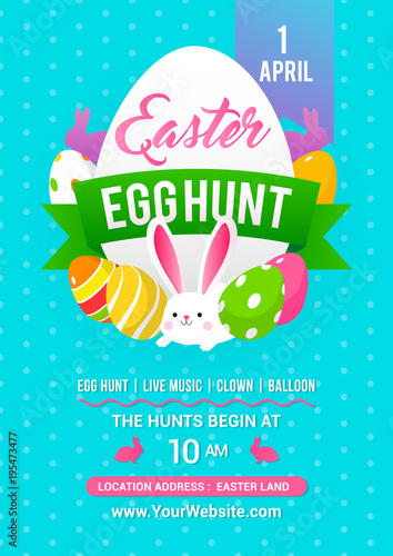Easter Egg Hunt Poster Vector Illustration Colorful Easter Egg With Cute Bunny On Blue Polka Dot Pattern Background Stock Vector Adobe Stock Easter Egg Hunt Poster Vector Illustration Colorful Easter Egg With Cute Bunny On Blue Polka Dot Pattern Background Stock Vector Adobe Stock