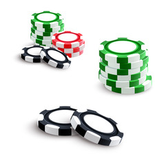 Wall Mural - Casino and poker gambling chips