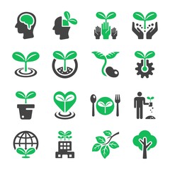 Wall Mural - plant icon set