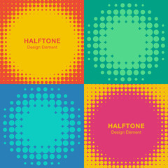 Wall Mural - set of modern flat halftone backgrounds. vector illustration.