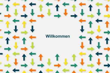 Poster - Wallpaper Pfeile - Willkommen